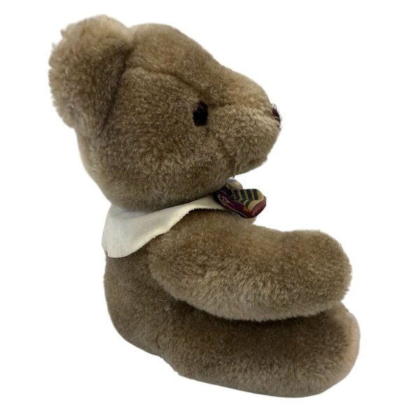 Gund Vintage 1982 Brown Teddy Bear With Collar Bow Plush Toy 6" Soft Collectible - Picture 3 of 7